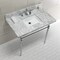 Fauceture KVPB3622M8SQ1 36" Console Sink with Brass Legs (8-Inch, 3 Hole), Marble White/Polished Chrome KVPB3622M8SQ1 - alternate 4